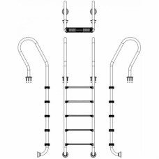 Сходи для басейну Emaux Mixta SFF515-SR (5 сходинок), AISI-304
