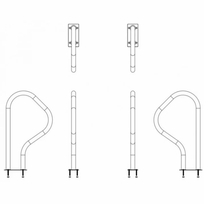Поручень для басейну Emaux ARB-F, AISI-316
