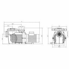 Насос Hayward HCP36353E IE3 (380 В, 45 м3/год, 3.5 HP)