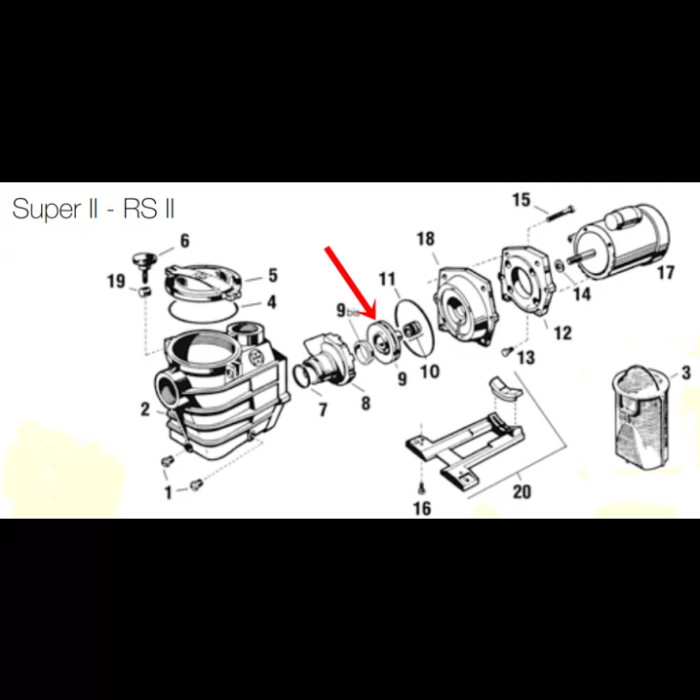 Крильчатка насоса Hayward RS3025, 2.5 НР (SPX3026CE)