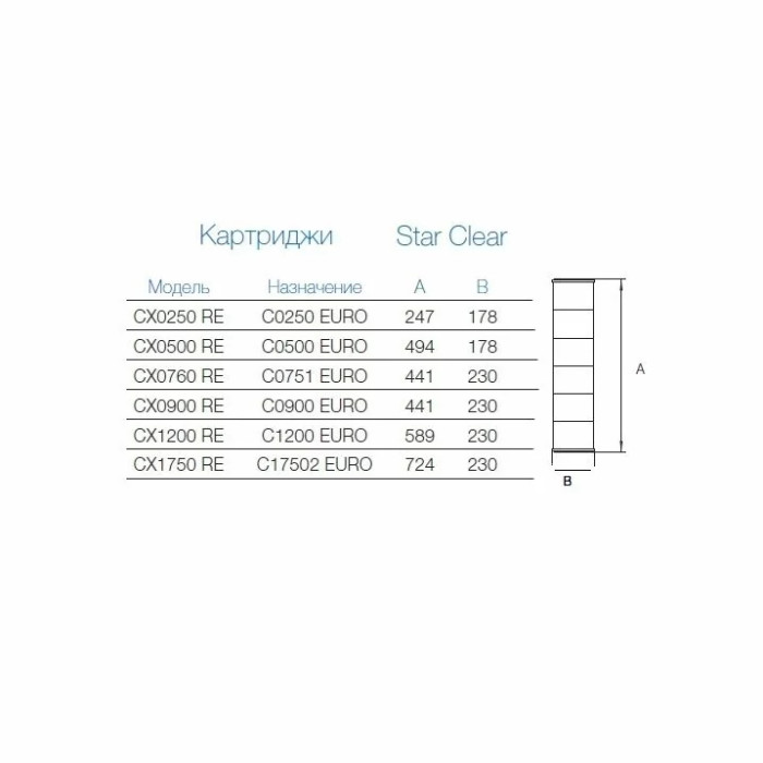 Картридж змінний Hayward CX0250 RE для фільтрів Star Clear C0250EURO