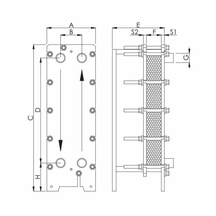 Теплообменник пластинчатый Techno System (446 кВт, Titan)
