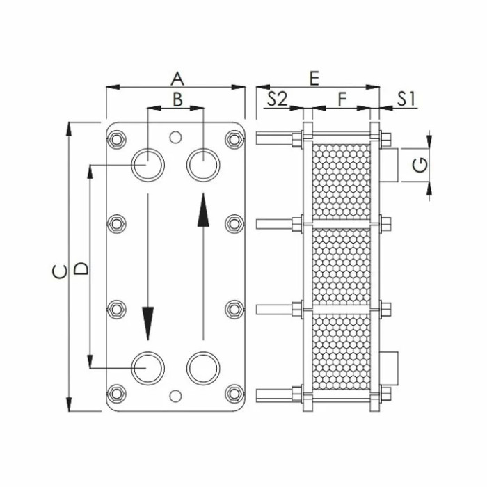 Теплообменник пластинчатый Techno System (242 кВт, Titan)