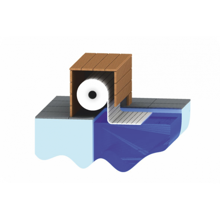 AquaTop - жалюзийное покрытие для бассейна, TOP MOUNT, Надводное расположение