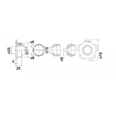 Впускная форсунка для бассейна 9 мм – R 11/2“, акриловый шарик