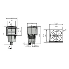 Скиммер для бассейна Astral 17.5L, SPS 250, 210 х 145 мм, с латунными вставками, под пленку