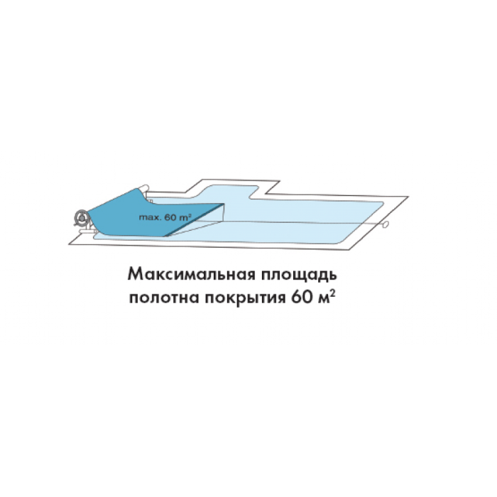 Ролета для басейну навивальна з електроприводом та регулюванням висоти, 3,7-5,4 м, к-кт