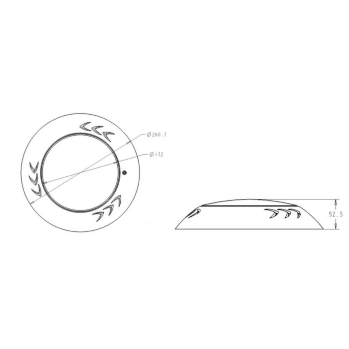 LED прожектор для басейну WHITE, пластик, 21ВТ, 252 LED
