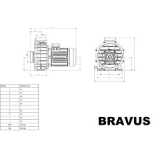 Насос Saci BRAVUS 300, IE3, 400B, 58 м3/ч, при 10 м перепада 2.2 кВт, подключение 90 мм