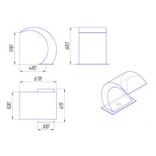 Водопад для бассейна «Луна» декоративный, высота 680 мм, ширина сопла 600 мм