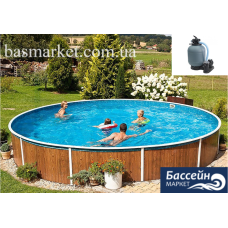 Каркасный Бассейн Azuro 403 DL, цвет Wood (Дерево) Пленка Mosaic, 5.5 х 1.2м