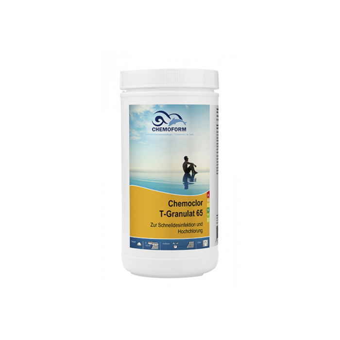 Шок хлор Chemochlor-T-Granulat 65 Швидкорозчинний хлор в гранулах для ударного хлорування 1 кг