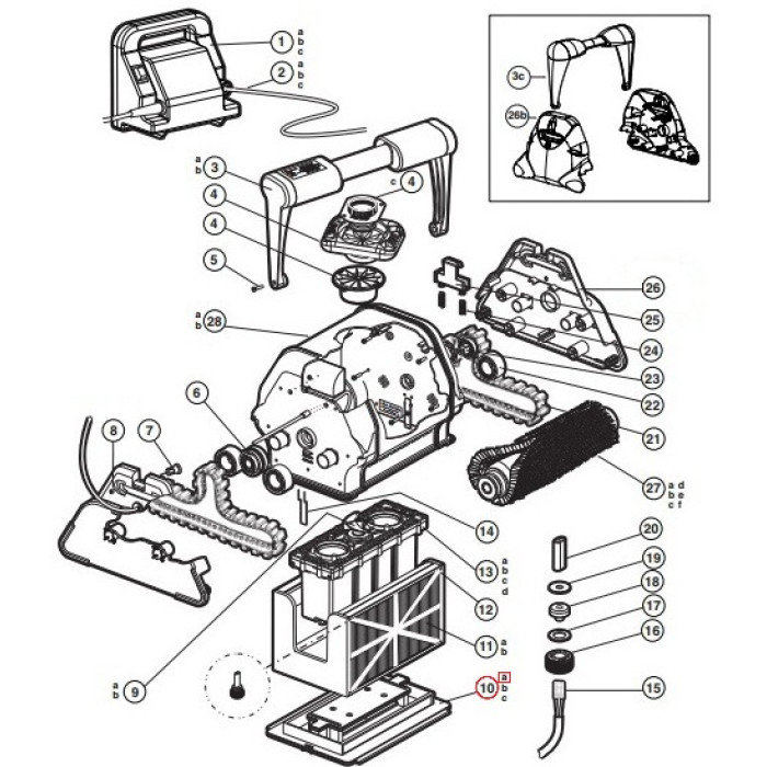 Нижня кришка для робота-пилососа Hayward TigerShark (RCX75000-236)