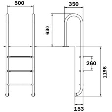Сходи для басейну Flexinox Muro Electropolished (4 сходинки), AISI-316L