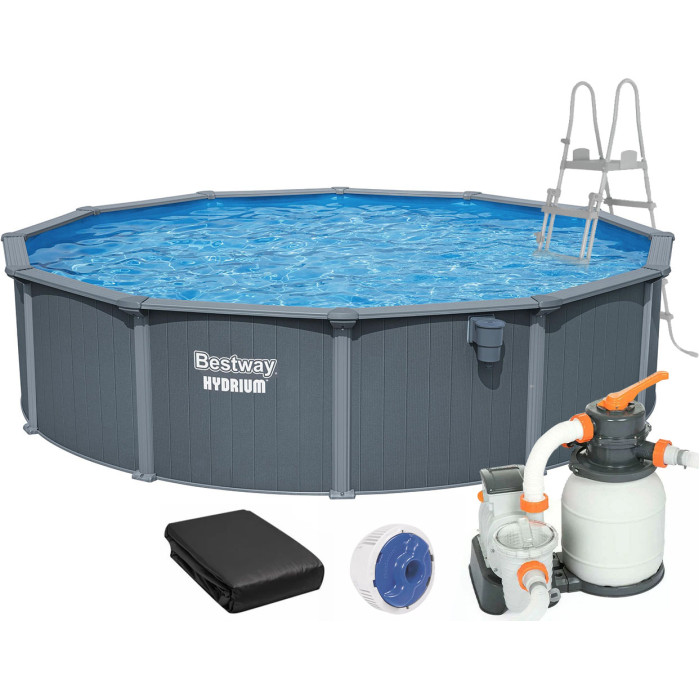 Збірний басейн Bestway Hydrium 561CS (549х132 см) з піщаним фільтром, драбиною та тентом