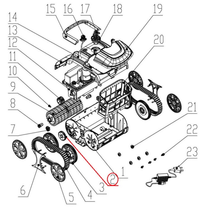 Шестерня колеса до пилососа Wybotics WY200 (No 2 S.WY3312Pro.001)
