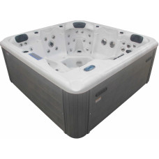 Гідромасажний басейн Aquajoy Santorini (220х220х95 см), Сріблясто-білий мармур