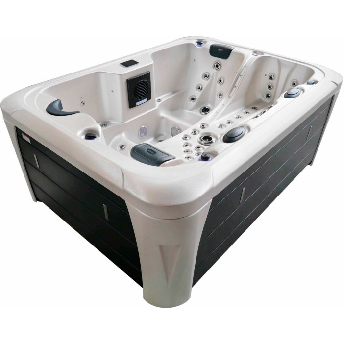 Гідромасажний басейн Aquajoy Miami (230х170х92 см), Сріблясто-білий мармур