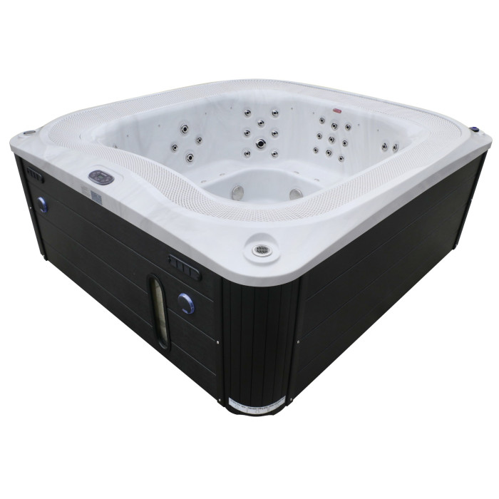 Переливний гідромасажний басейн Aquajoy Serenity (250х230х96 см), Сріблясто-білий мармур