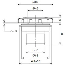 Форсунка стінова Flexinox 87198042 (4.5 м³/год) під лайнер, 2"