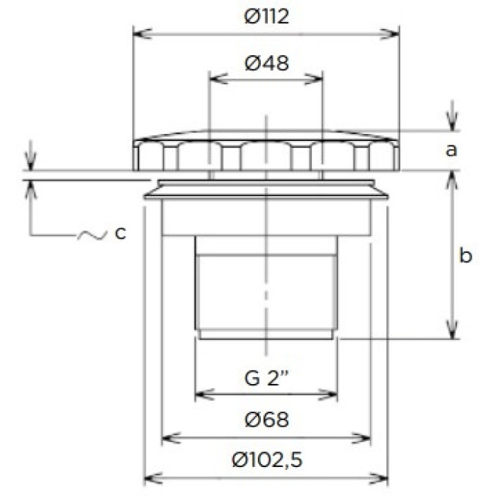 Форсунка стінова Flexinox 87198042 (4.5 м³/год) під лайнер, 2"