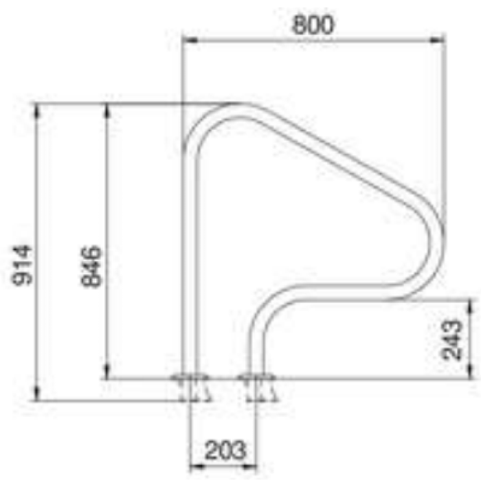 Поручень Flexinox 87164018 для римських сходів FX-04 (800 мм, анкер, AISI-316L)