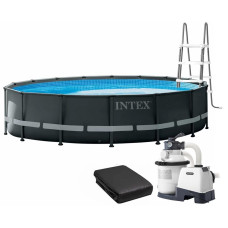 Каркасний басейн Intex 26326 ULTRA XTR (488х122 см) з пісочним фільтром, драбиною та тентом