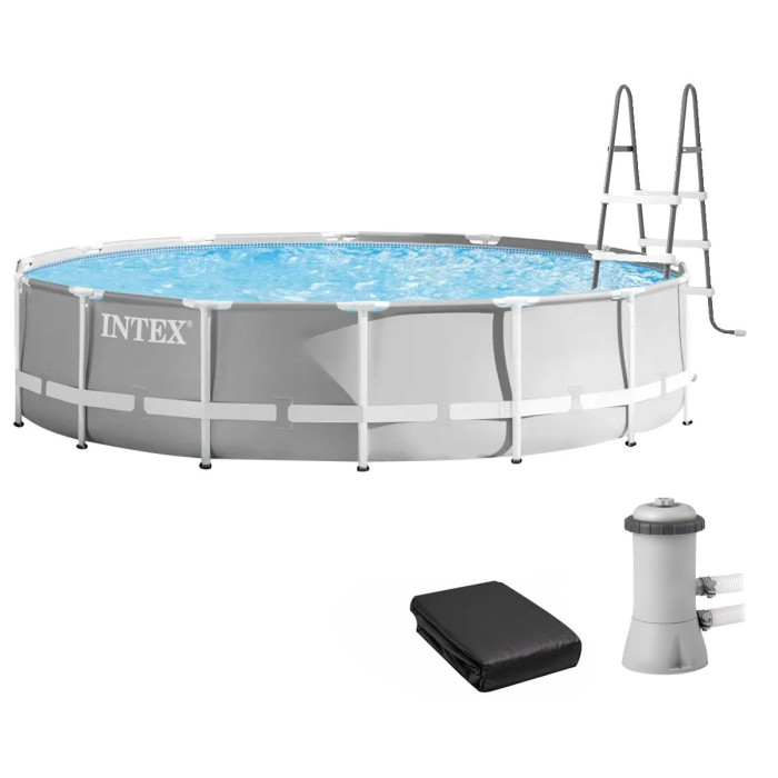 Каркасний басейн Intex 26720 Premium (427х107 см) з картриджним фільтром, драбиною та тентом