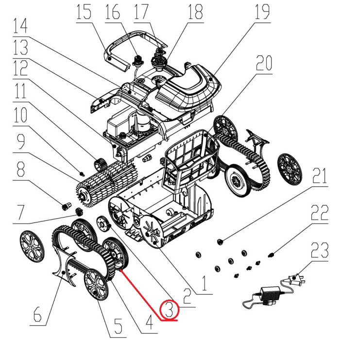 Колесо до пилососа Wybotics WY200, (№3 S.WY3312Pro.024)