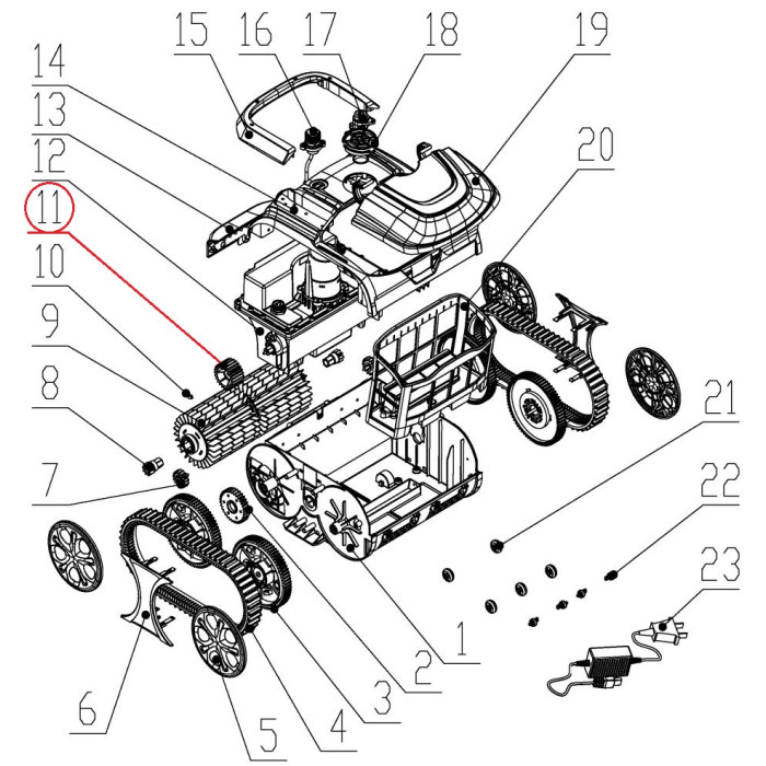 Привідна шестерня до пилососа Wybotics Osprey 700, WY200, (№11 S.WY3312Pro.027)